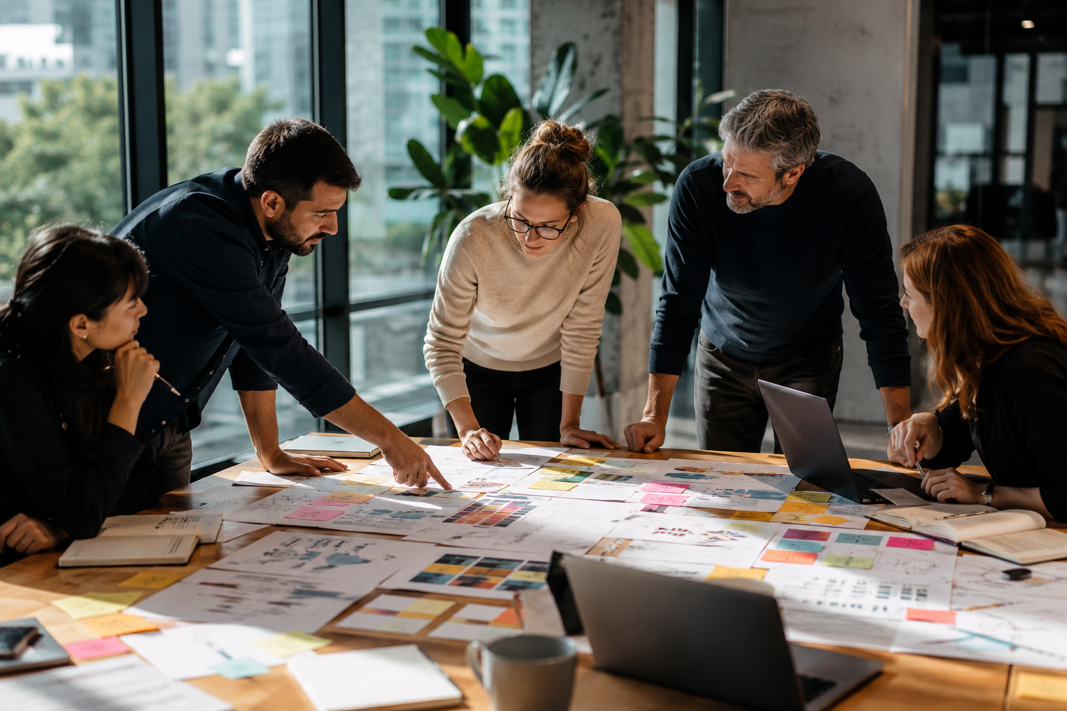 Collaborative brainstorming in a creative office